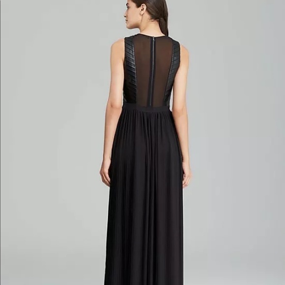 Cynthia Steffe Florence Leather Chiffon Maxi Dress - Picture 5 of 11